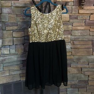 Gold sequin dress
